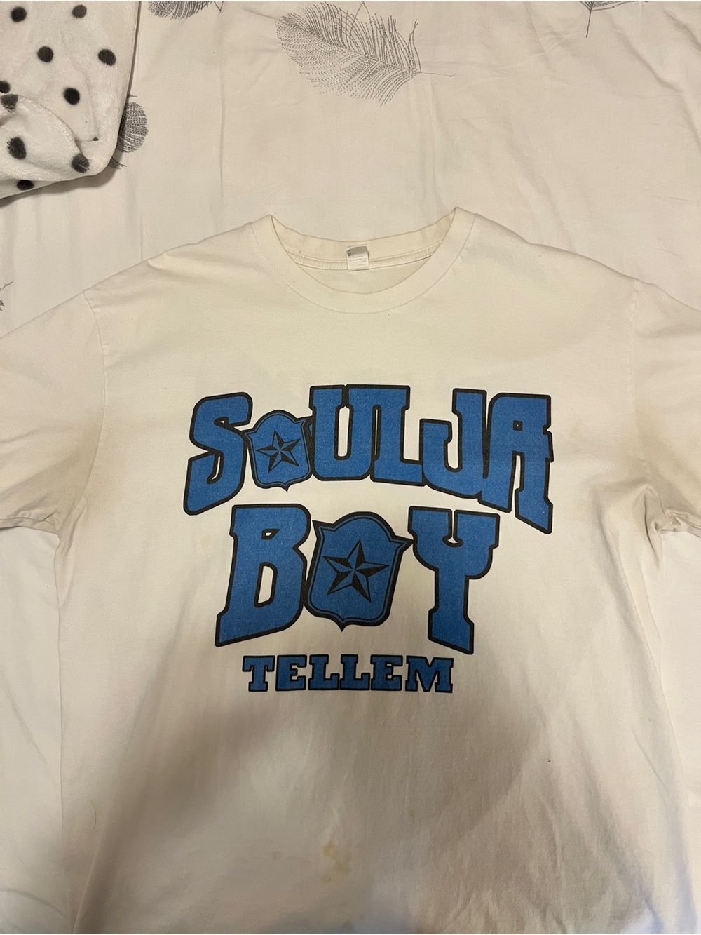 Soulja Boy Tellem Graphic Tee - White & Blue